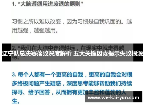 辽宁队总决赛落败深度解析 五大关键因素揭示失败根源