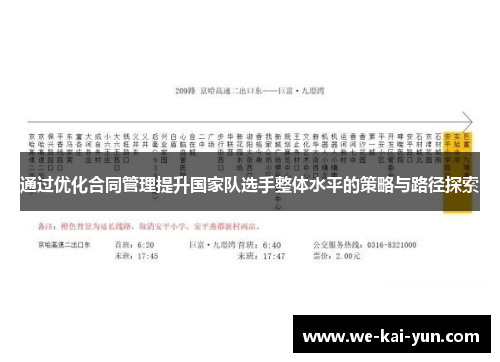 通过优化合同管理提升国家队选手整体水平的策略与路径探索
